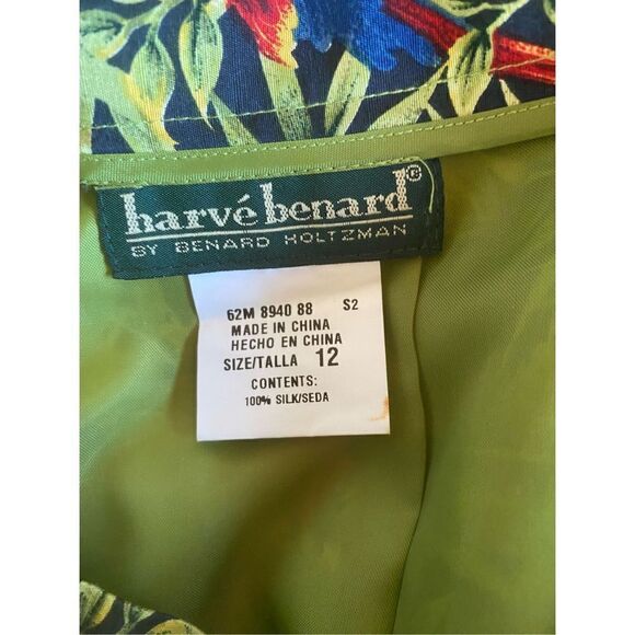 Harve Bernard NWT collection parrot palm tree, 100% silk skirt/12 - Picture 7 of 7